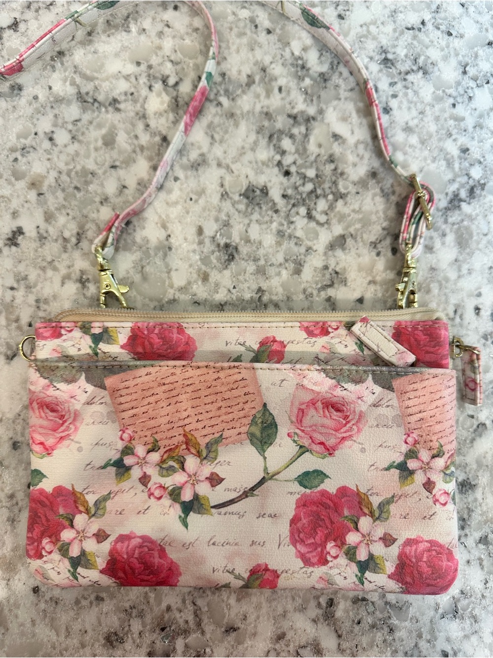 Floral Pink convertible 4 way Crossbody Bag - Picture 2 of 13